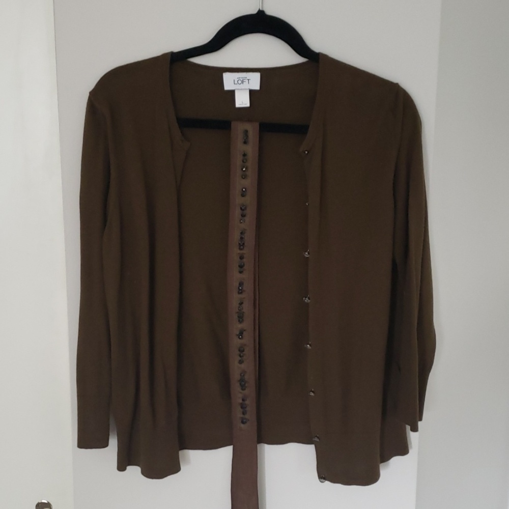💎Ann Taylor LOFT Cardigan with Rhinestone Belt 💎